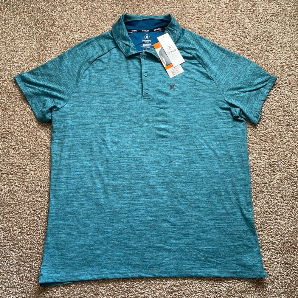 Hurley Blue Polo Shirt Casual Knit
